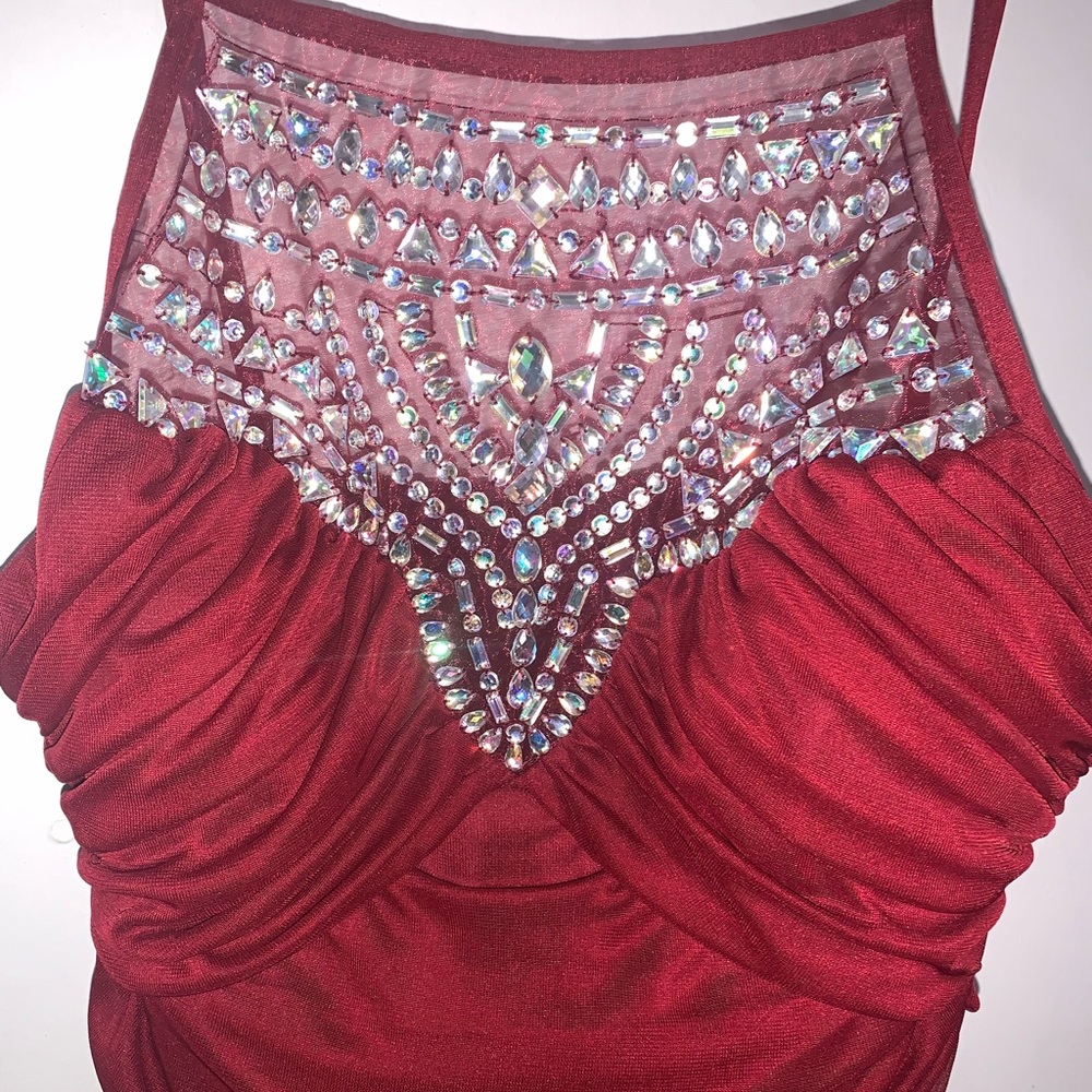 Beautiful B. Darlin long Red wine dress.